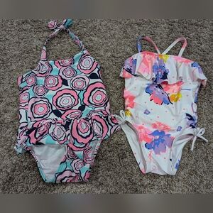 4t Old Navy swimsuit bundle neon florals